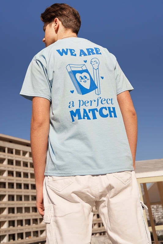 T-shirt bleu clair "Perfect Match"