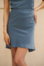 JUPE AURA EN SATIN BLEU