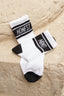 CHAUSSETTES UNISEXES BLANCHES À BANDES NOIRES "HONESTMIND"