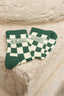CHAUSSETTES UNISEXES DAMIER VERT ET ÉCRU