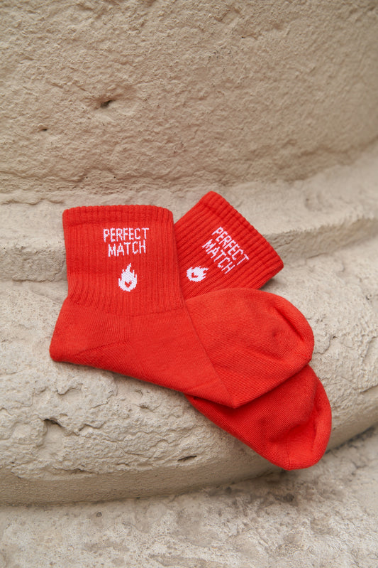 Chaussettes unisexes rouges "Perfect Match"