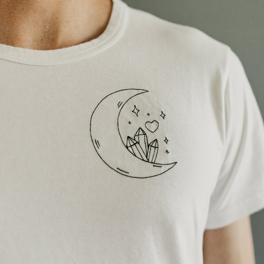 T-shirt Broderie Moon Mixte